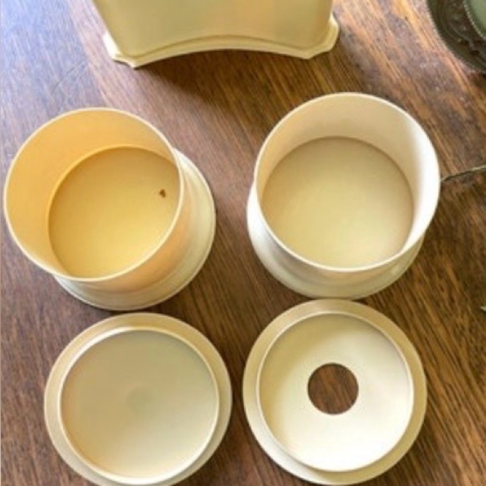 VINTAGE Deco Celluloid Dresser Set - Container, Hair Receiver and Lipstick Caddy - Picture 4 of 8